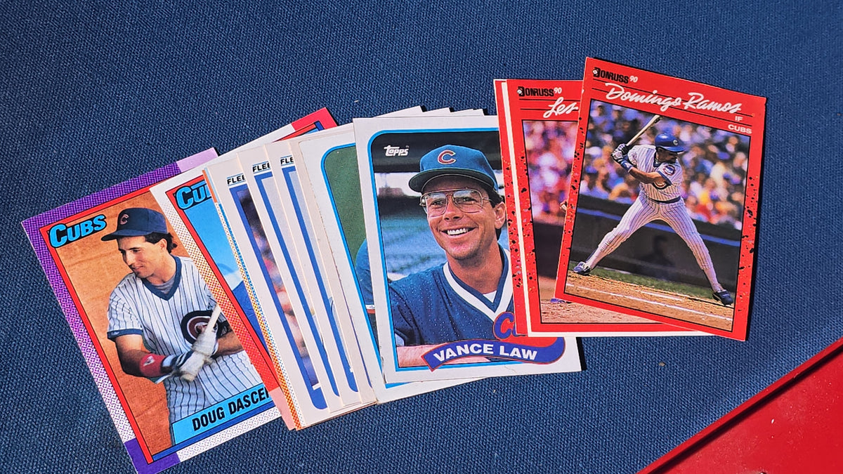 Pair of Vintage Baseball Card Locker Storage Cases with Baseball Cards and Dice