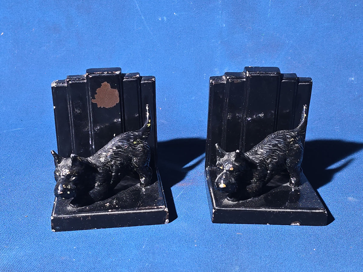 Pair of Vintage Cast Iron Scottie Dog Bookends