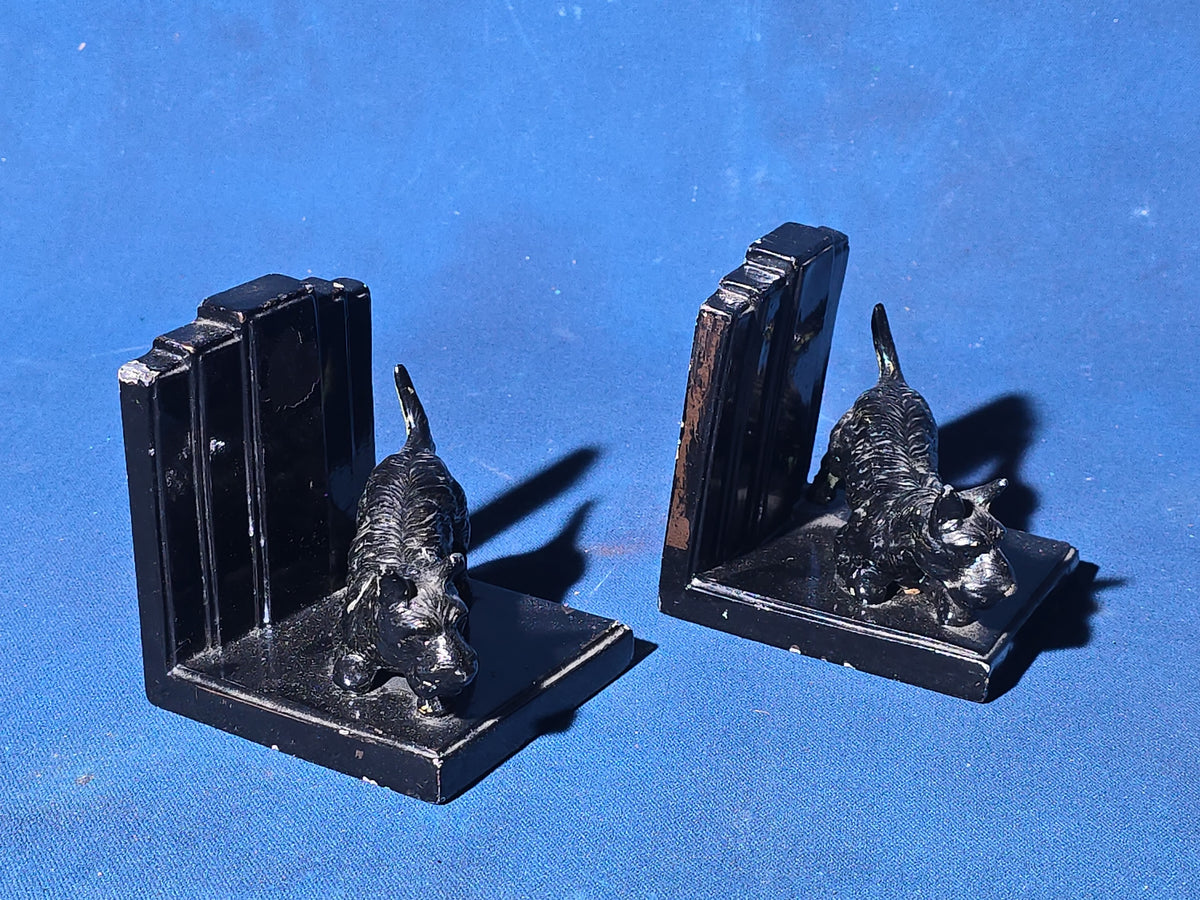 Pair of Vintage Cast Iron Scottie Dog Bookends