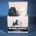 Lot 101 - Vintage Black & White Blended Scotch Whisky Electric Bar Back Advertising Display with Scotty and Westie Dogs, James Buchanan & Co. Ltd., Glasgow, Scotland, 12-7/8" H