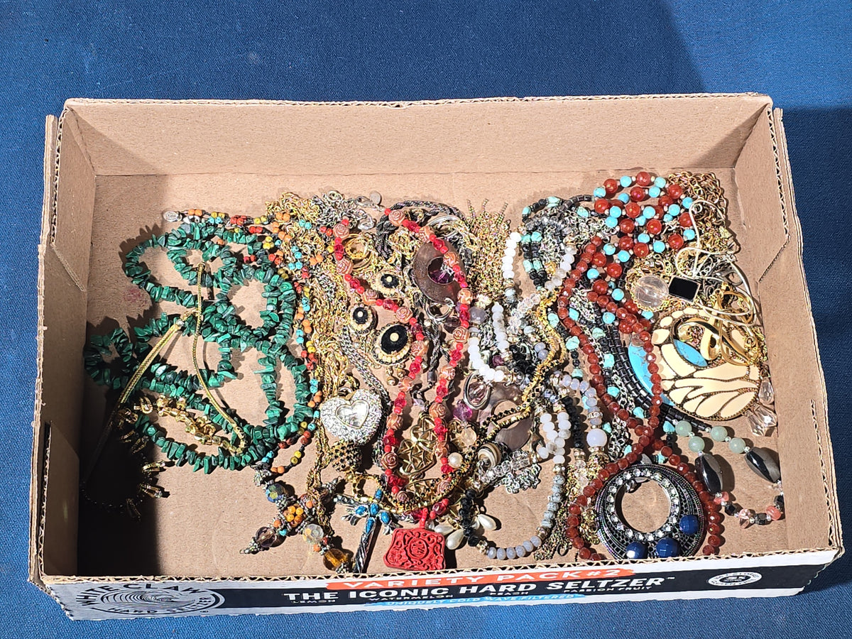 Vintage Costume Jewelry Tray Lot with Necklaces