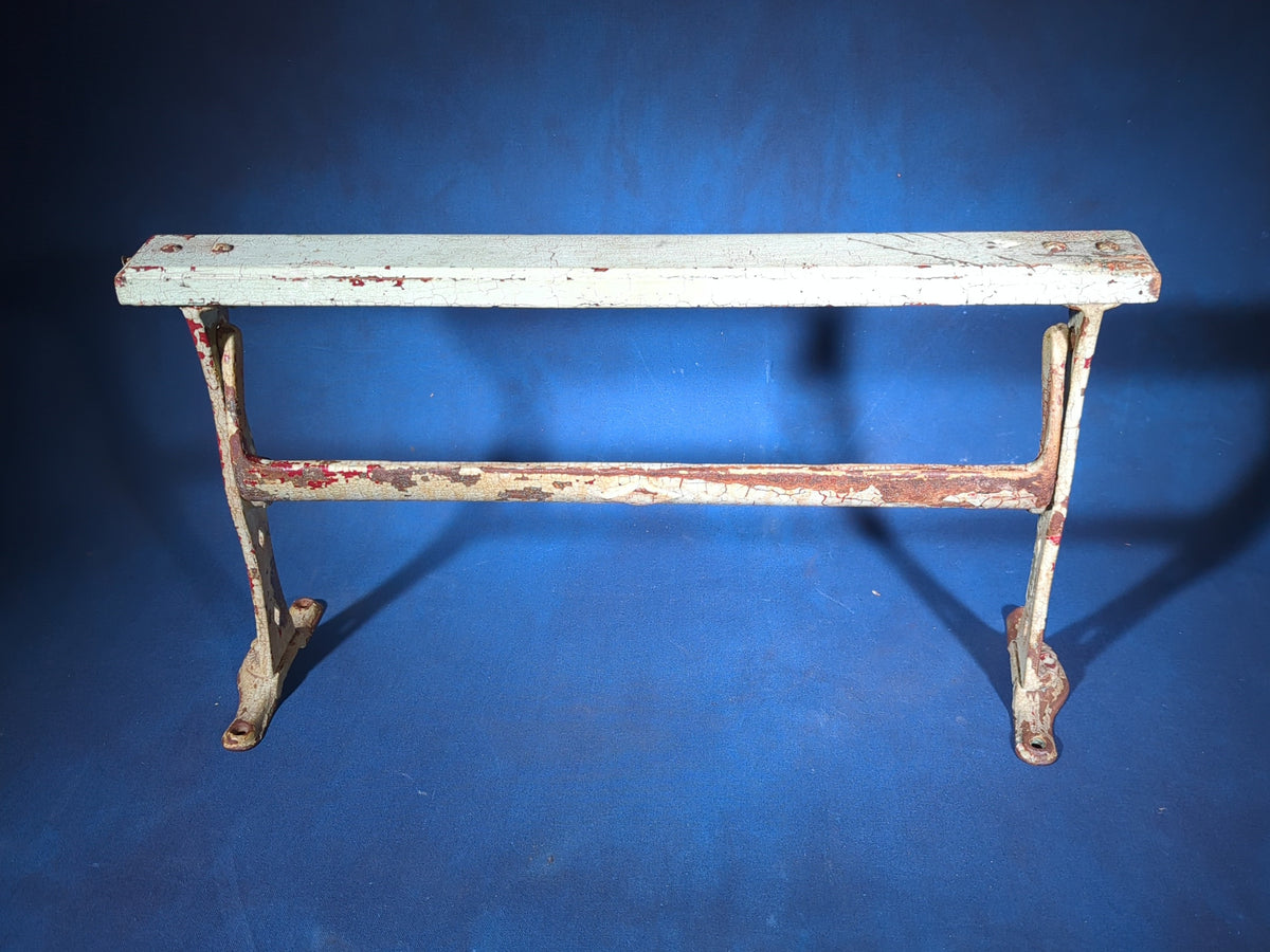 Antique Cast Iron Paper Roll Cutter with Wood Dowel and Tearing Bar