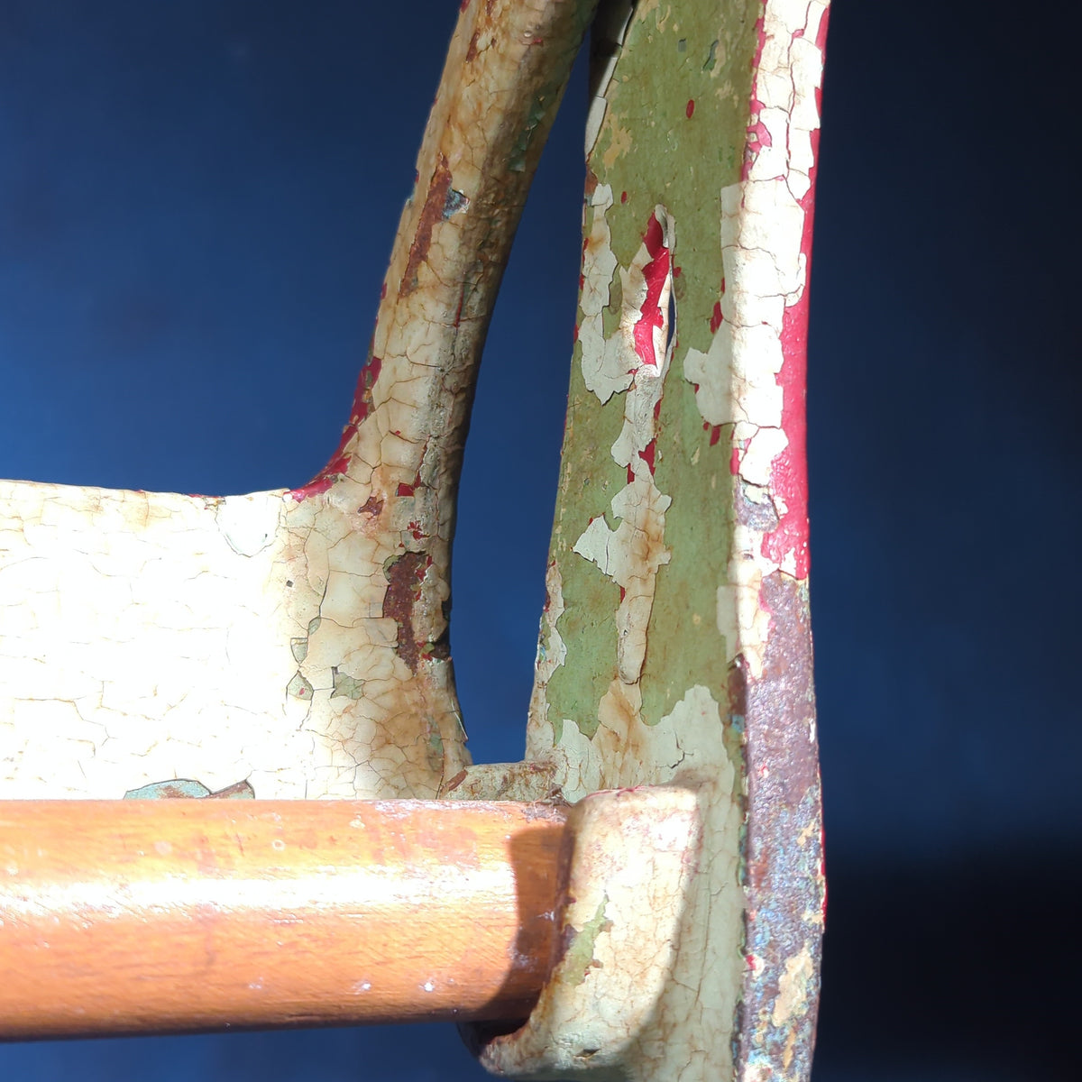 Antique Cast Iron Paper Roll Cutter with Wood Dowel and Tearing Bar