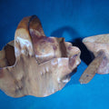 Lot 198 - Pair of Vintage Hand-Carved Burl Wood Vessels, Basket with Handle and Ladle