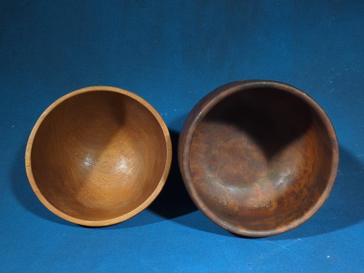 Pair of Vintage Turned Wood Bowls