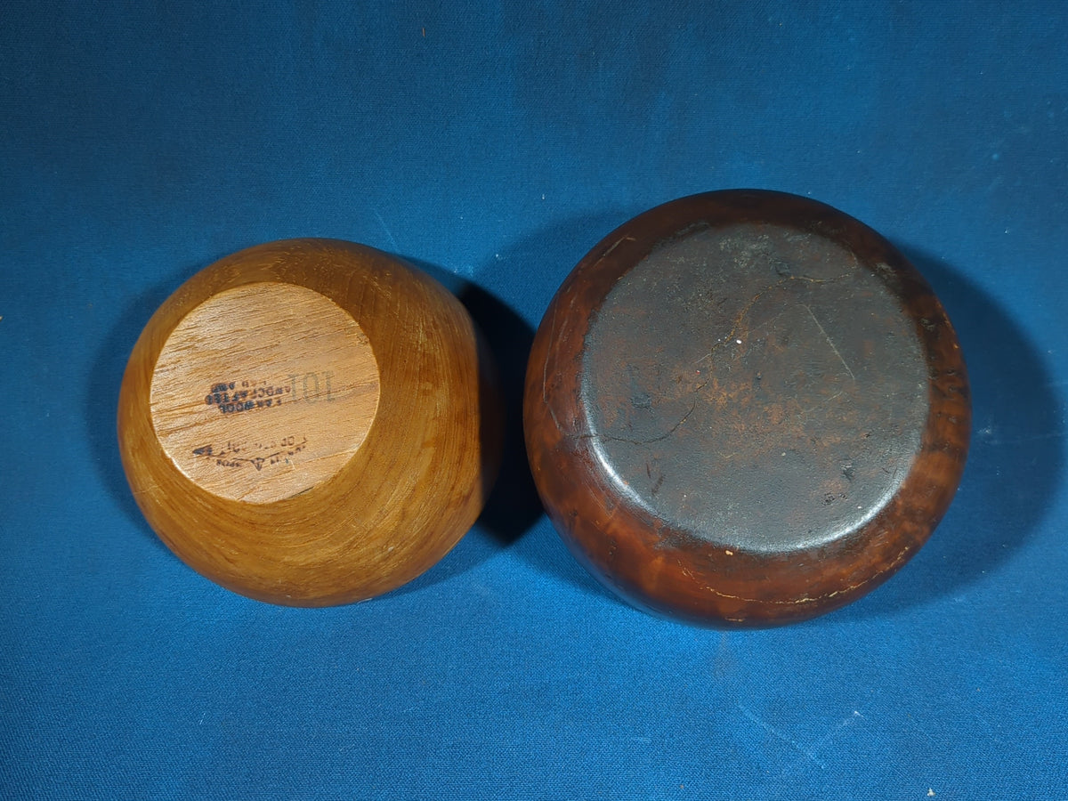 Pair of Vintage Turned Wood Bowls