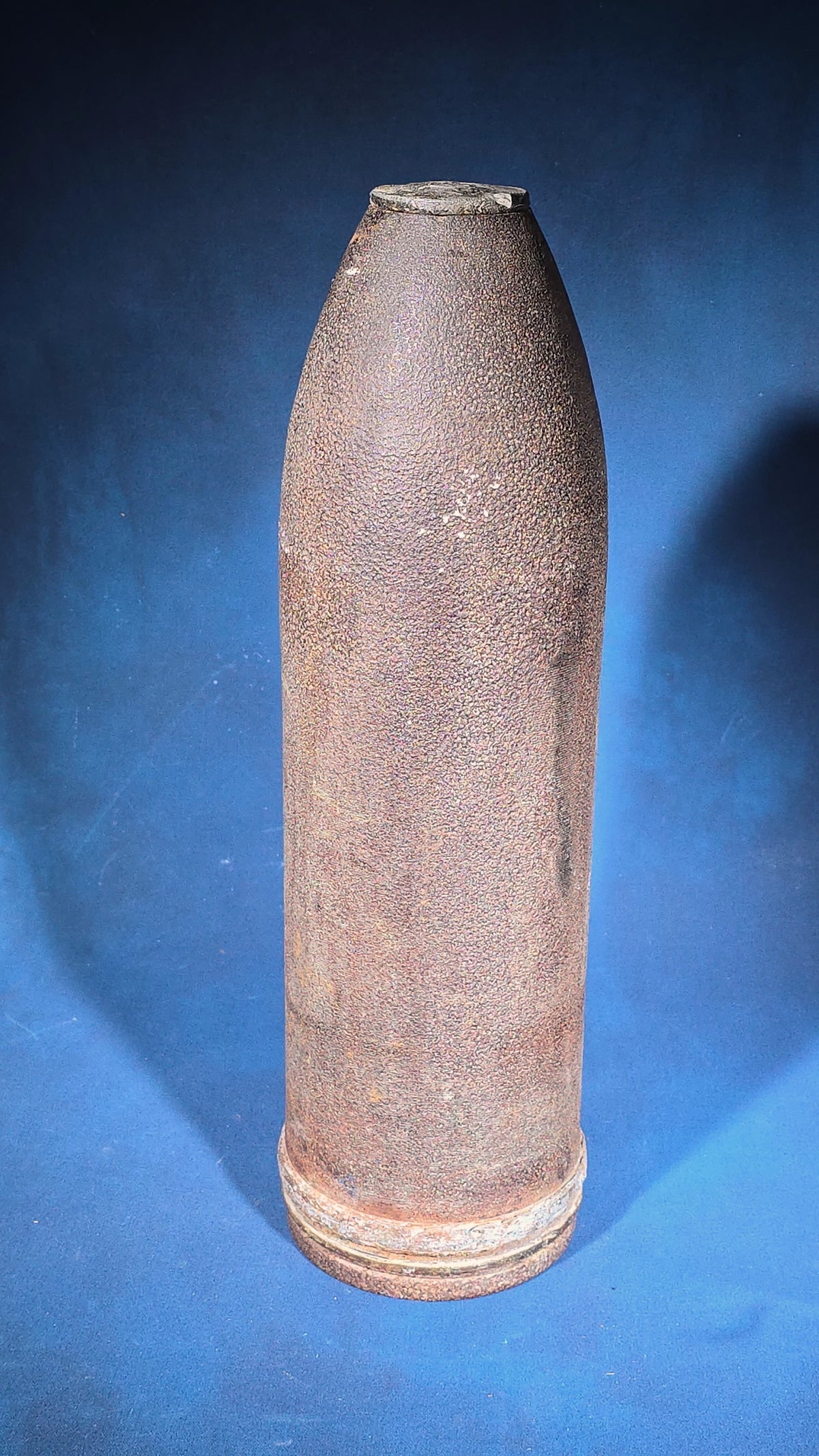 Antique Iron Artillery Projectile with Removable Fuze Plug
