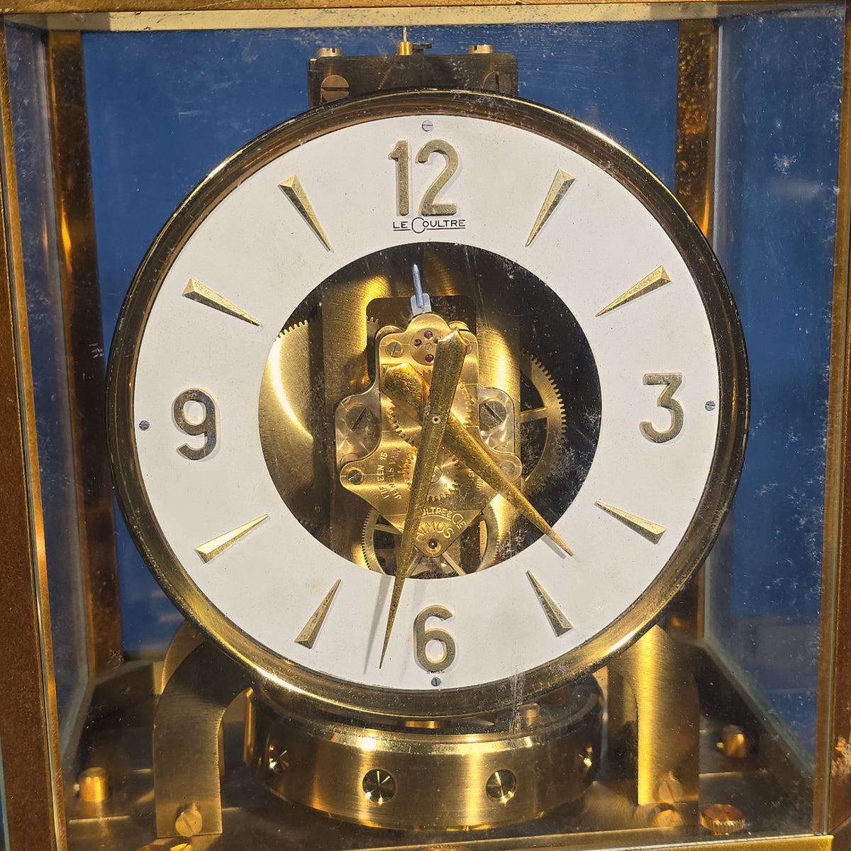 Vintage LeCoultre Atmos Clock with Presentation Inscription from Wykagyl Country Club, Dated October 19th, 1957