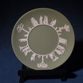 Lot 163 - Vintage Wedgwood Green Jasperware Plate with White Classical Relief, Made in England, 9-1/2" W