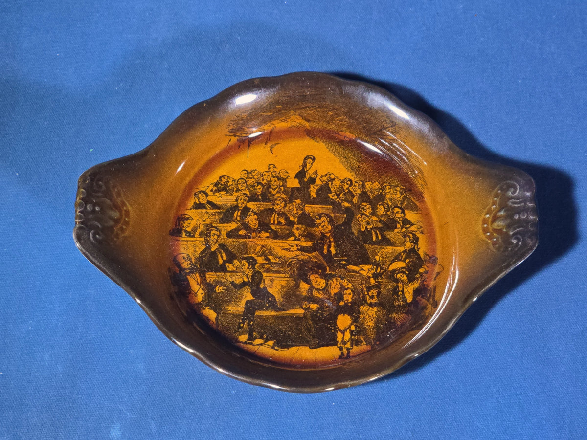 Vintage Ridgways Pottery Dickens Pickwick Dish with Courtroom Scene, Original Illustrations by R. Seymour & Phiz