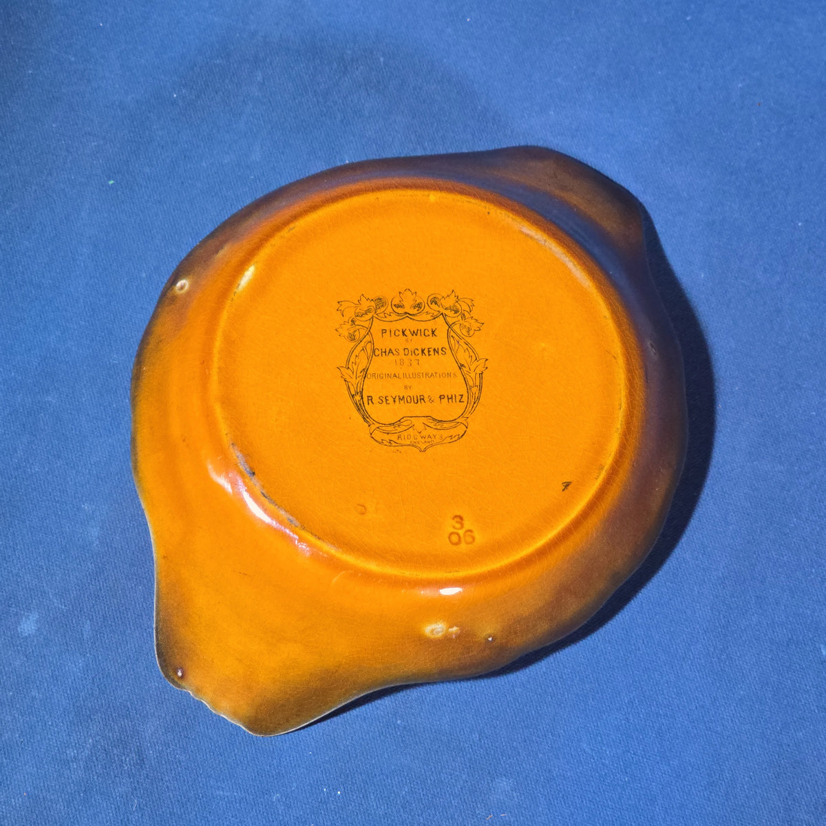 Vintage Ridgways Pottery Dickens Pickwick Dish with Courtroom Scene, Original Illustrations by R. Seymour & Phiz
