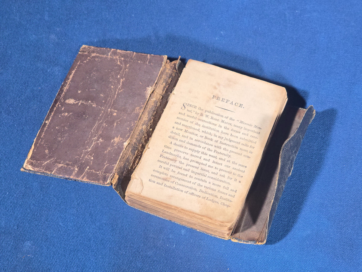 "Freemason's Monitor" Antique Illustrated Masonic Book by Daniel Sickels, New York, 1864