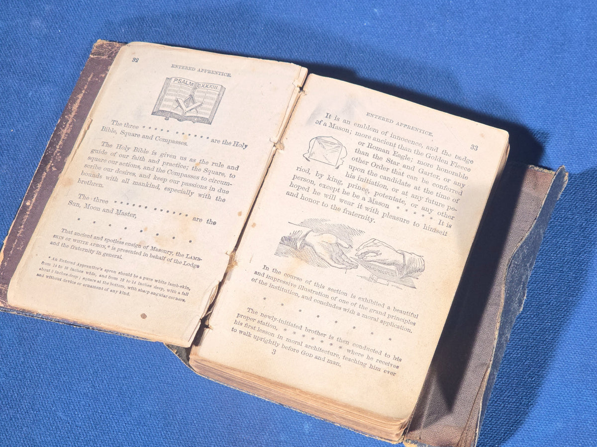 "Freemason's Monitor" Antique Illustrated Masonic Book by Daniel Sickels, New York, 1864