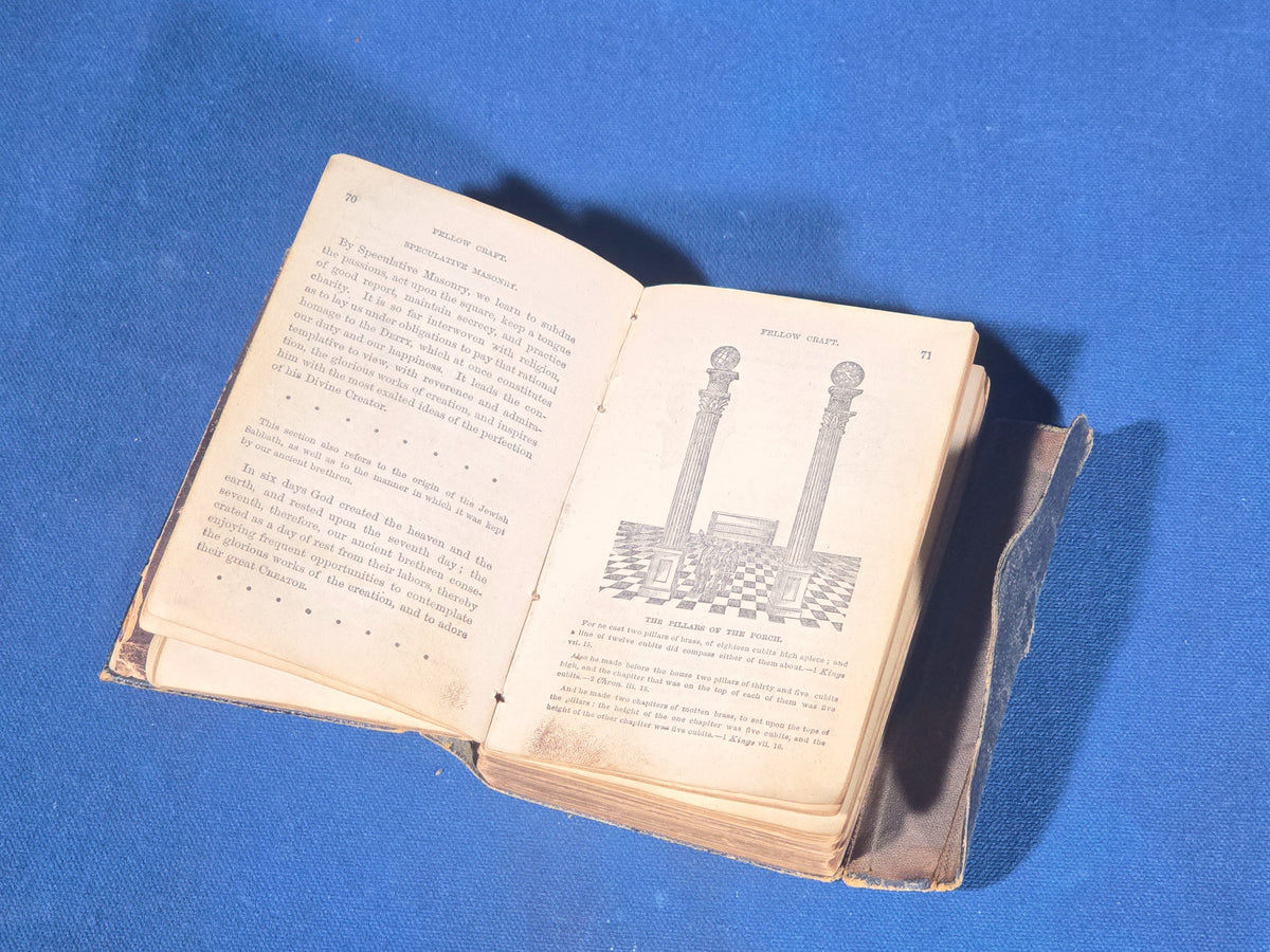 "Freemason's Monitor" Antique Illustrated Masonic Book by Daniel Sickels, New York, 1864