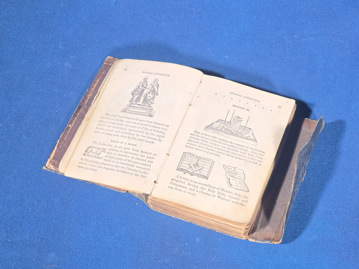 "Freemason's Monitor" Antique Illustrated Masonic Book by Daniel Sickels, New York, 1864