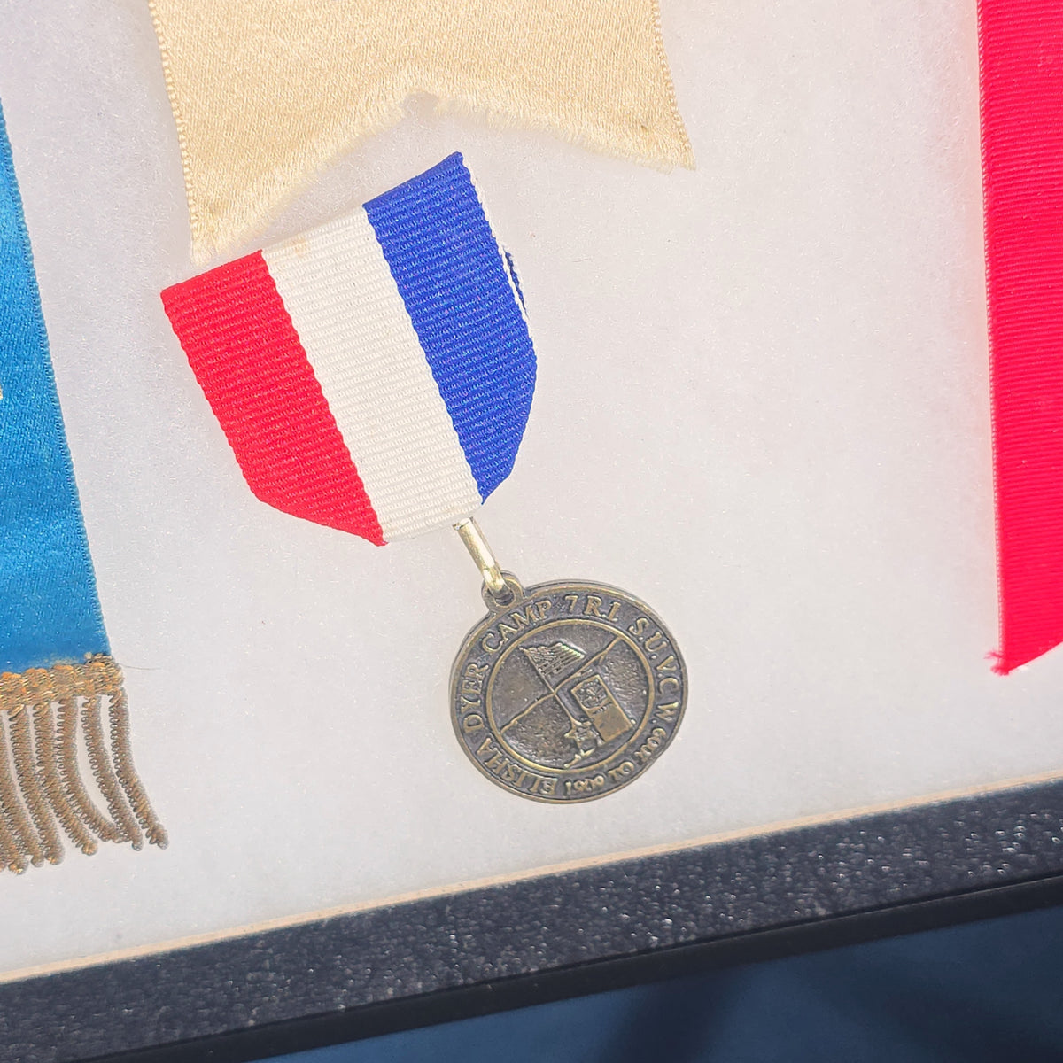 Antique and Vintage Rhode Island G.A.R. and Sons of Union Veterans Ribbons, Medals, and Pins in Riker Case