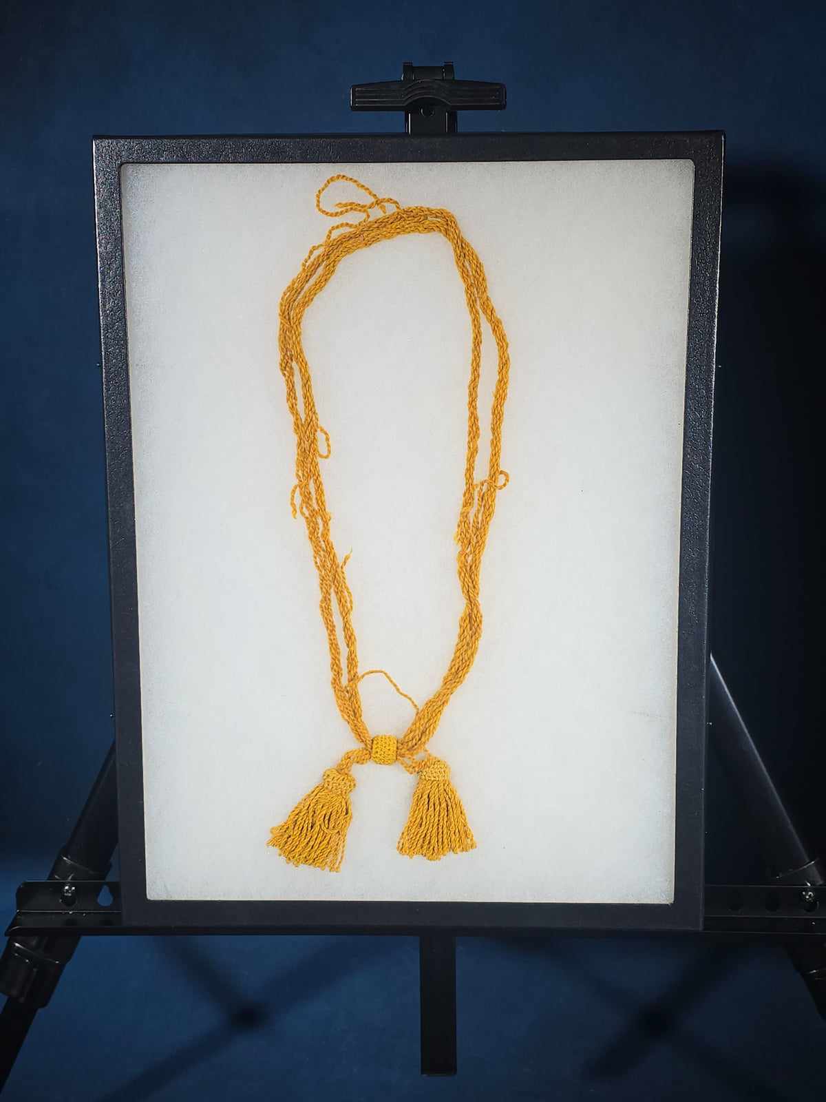 Antique Civil War Union Cavalry Hat Cord Attributed to Esbon O. Cook, Co. A, 1st Rhode Island Cavalry, 1865, in Riker Case