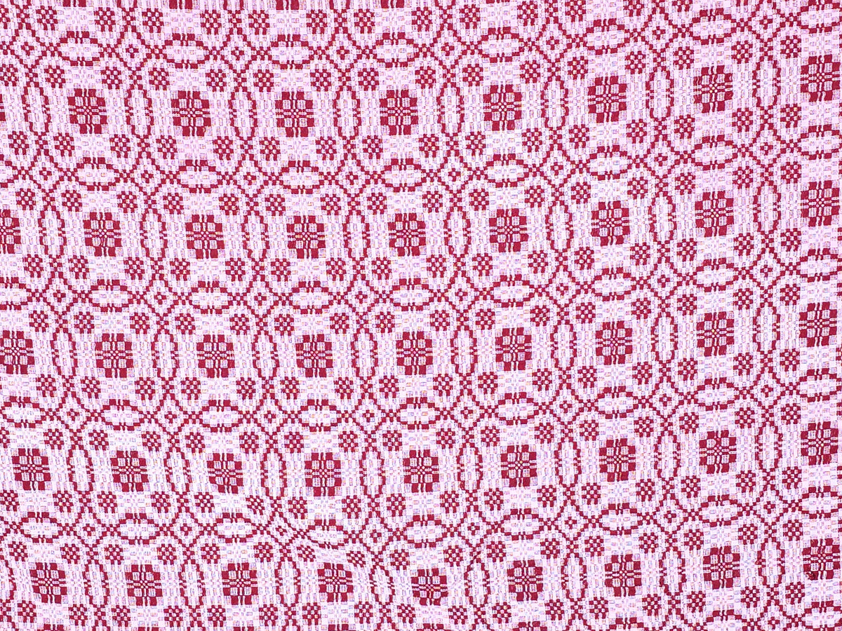 Vintage Red and White Woven Coverlet, Woven by The Goodwin Guild, Blowing Rock, North Carolina