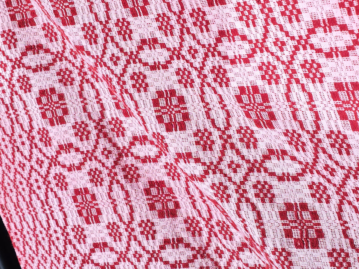 Vintage Red and White Woven Coverlet, Woven by The Goodwin Guild, Blowing Rock, North Carolina
