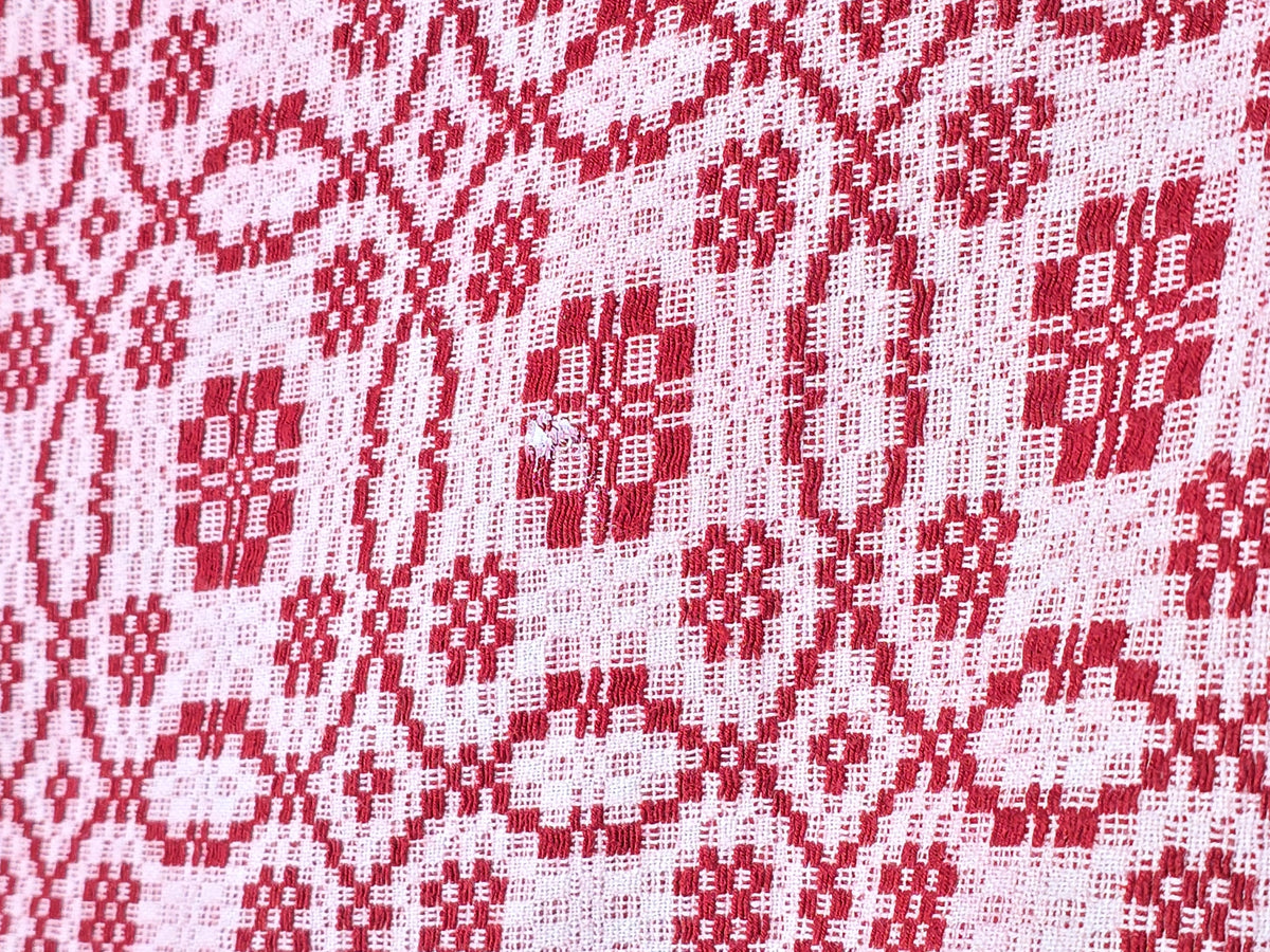Vintage Red and White Woven Coverlet, Woven by The Goodwin Guild, Blowing Rock, North Carolina