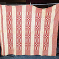 Lot 080 - Vintage Red and White Woven Wool Coverlet, 84" W x 72" H
