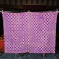 Lot 083 - Vintage Purple and White Woven Wool Coverlet, 73" W x 57" H