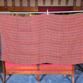 Lot 068 - Vintage Red and Black Woven Wool Coverlet, 81" W x 44" H