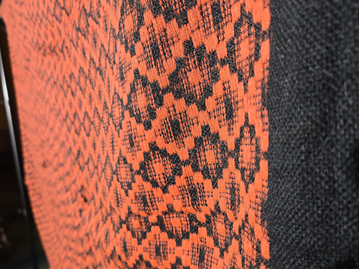 Vintage Red and Black Woven Wool Coverlet
