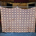 Lot 077 - Vintage Woven Wool Coverlet in Red, Navy, and Cream, 86" W x 62" H