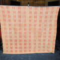 Lot 082 - Vintage Red and Cream Woven Wool Coverlet, 82" W x 72" H