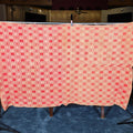 Lot 069 - Vintage Red and Cream Woven Wool Coverlet, 49" W x 82" H