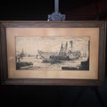 Lot 040 - Antique Framed Etching, "Breaking up of the Agamemnon," By Francis Seymour Haden, 1870, 22-5/8" W x 14-1/8" H
