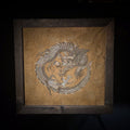 Lot 047 - Antique Framed Japanese Embroidered Silk Dragon Textile, 23-5/8" W x 23" H