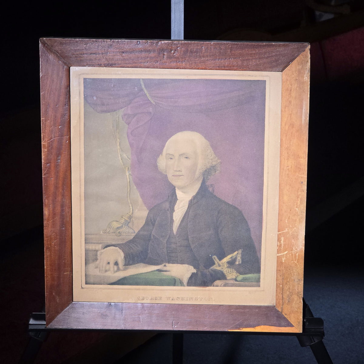 Antique Hand-Colored Lithograph Print of George Washington, Published by Kellogg & Co.