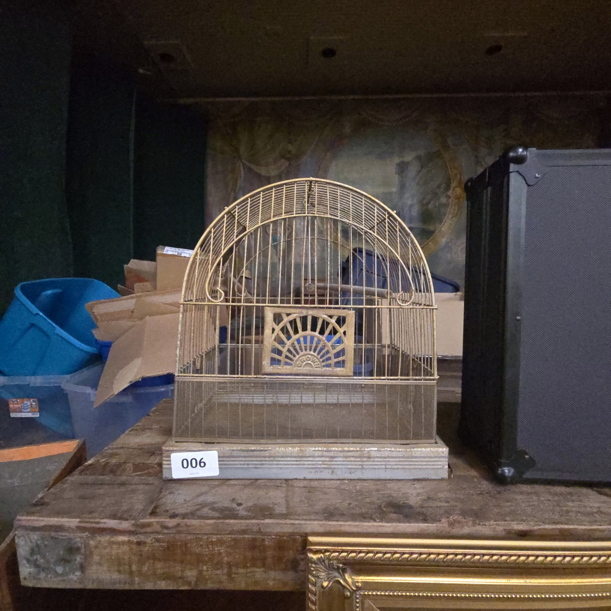 vintage Crown brand metal Birdcage