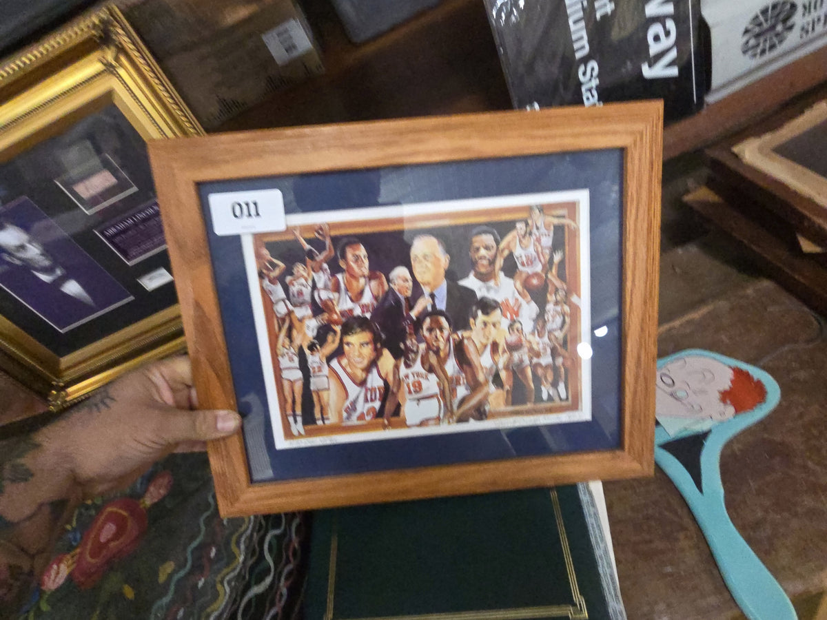 framed numbered print of the championship New York Knicks 1969 to 1970 by Stan kotzen