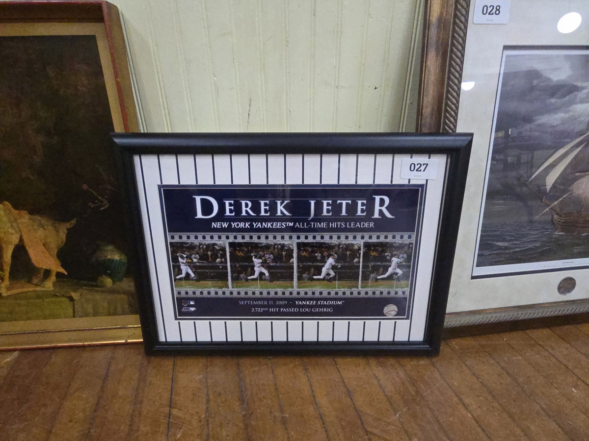 framed Derek Jeter collectible print