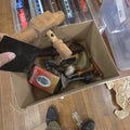 Lot 040 - Box Lot of Miscellaneous Mixed Smalls Including Taps, Tea Strainer, Pipe, and More