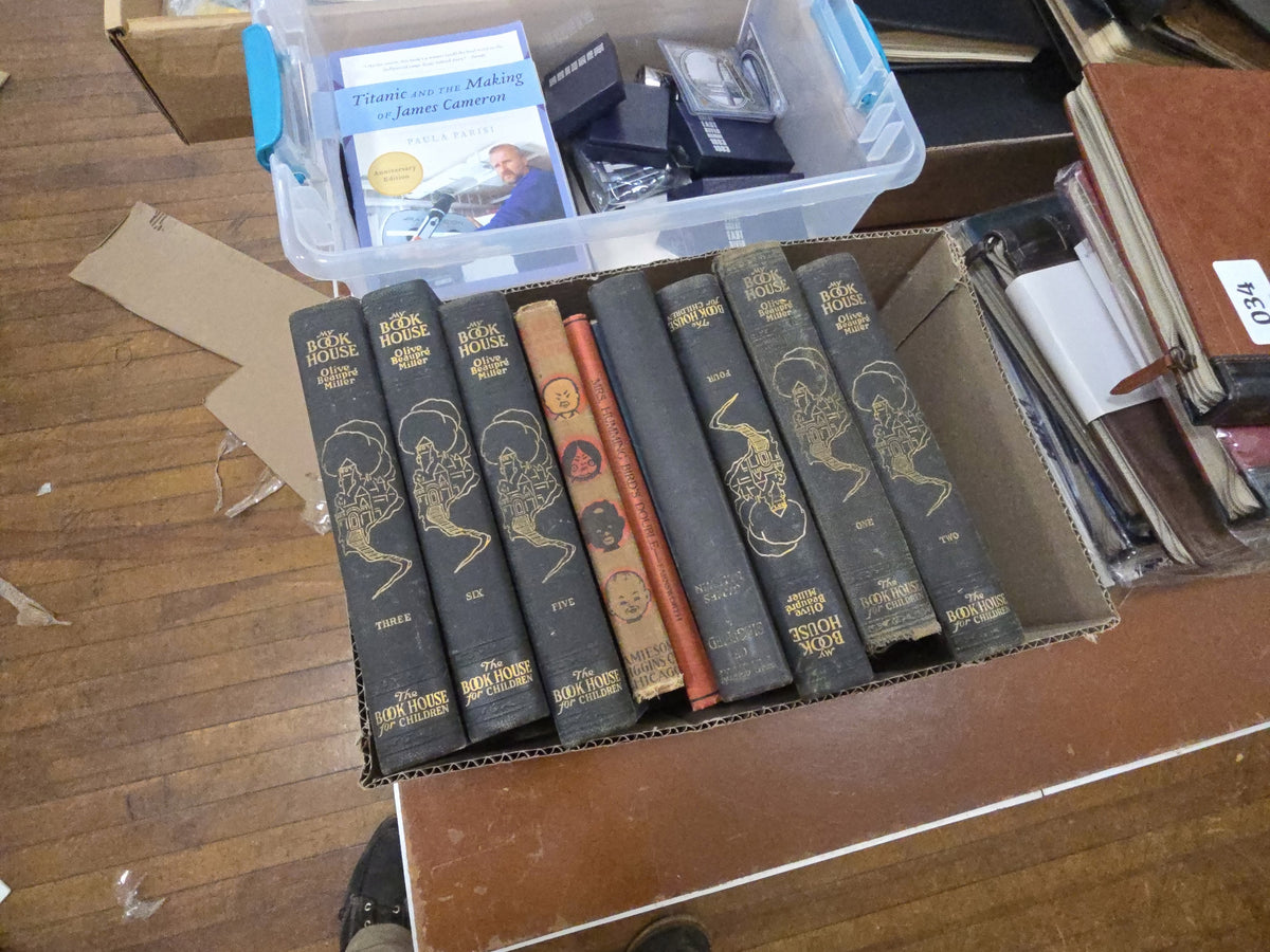 box lot of miscellaneous antique books including my book House series