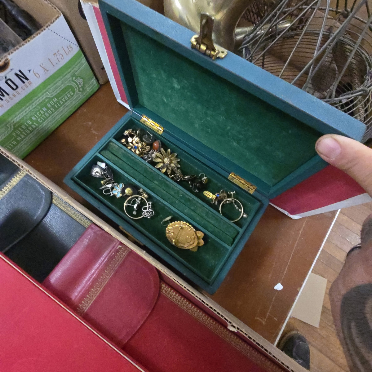jewelry box with contents as found
