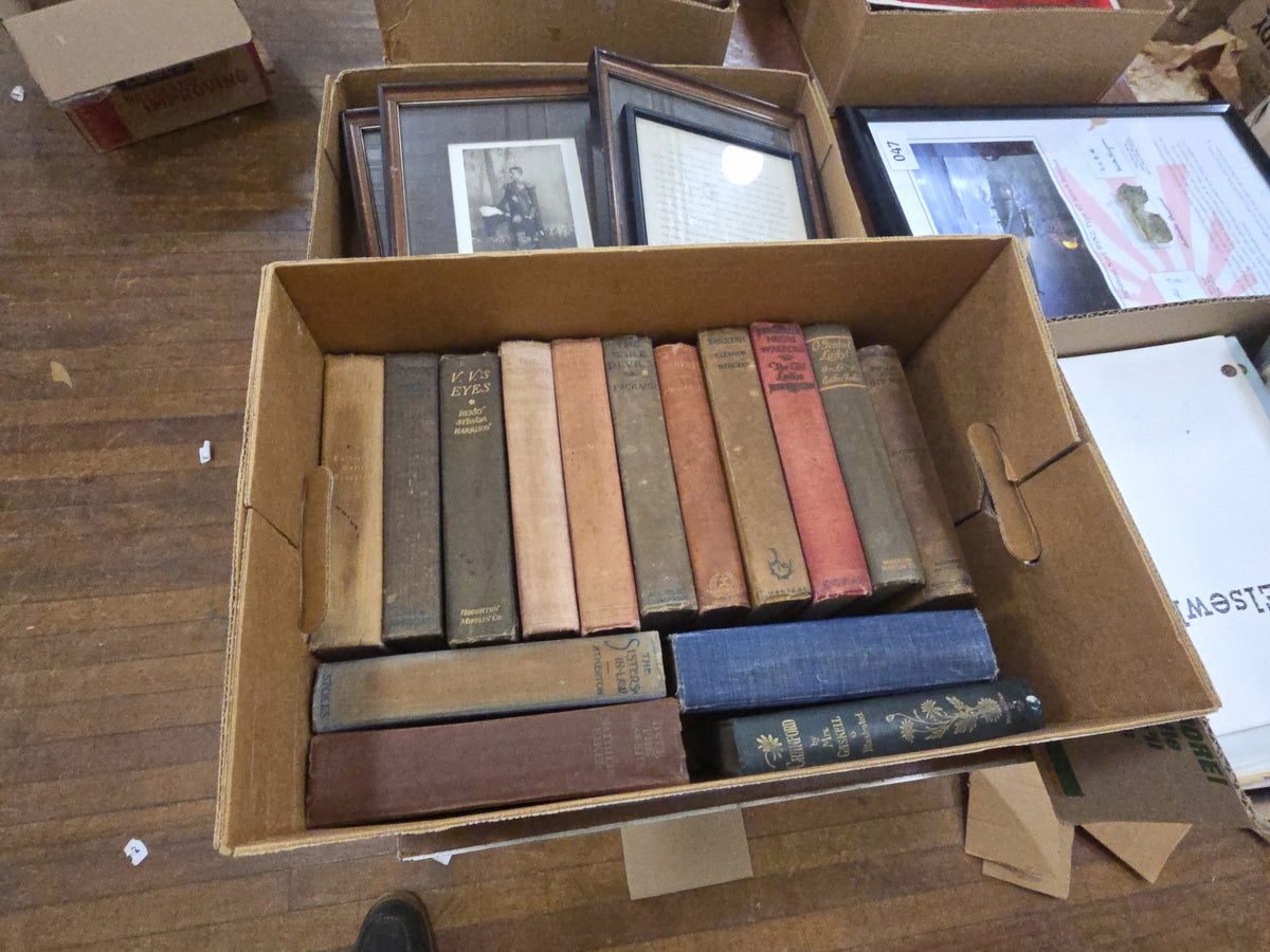 box lot with assorted antique books