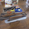 Lot 066 - Grouping with Antique Shovel, Fishing Pole, Canes, and Machete