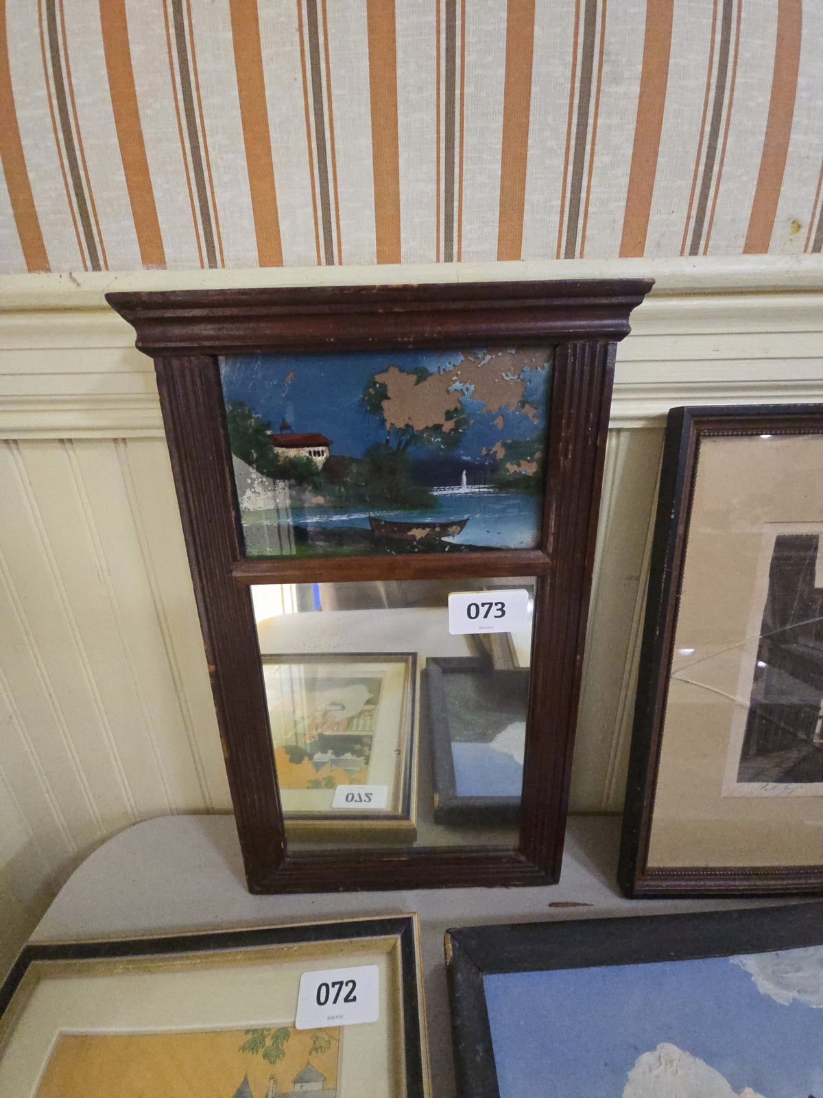 two-part mirror with reverse painting