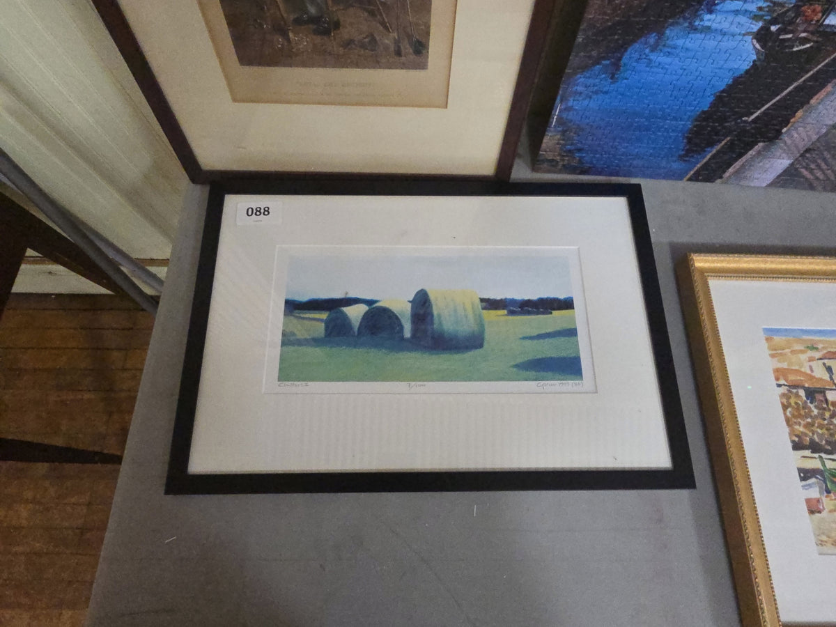vintage framed and numbers print titled clusters i