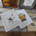 Lot 097 - Grouping of Four Modern Artists Signed Comic Naval Prints