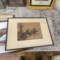 Lot 103 - Vintage Print of Drinking Farmer in Frame, no Glass in Frame
