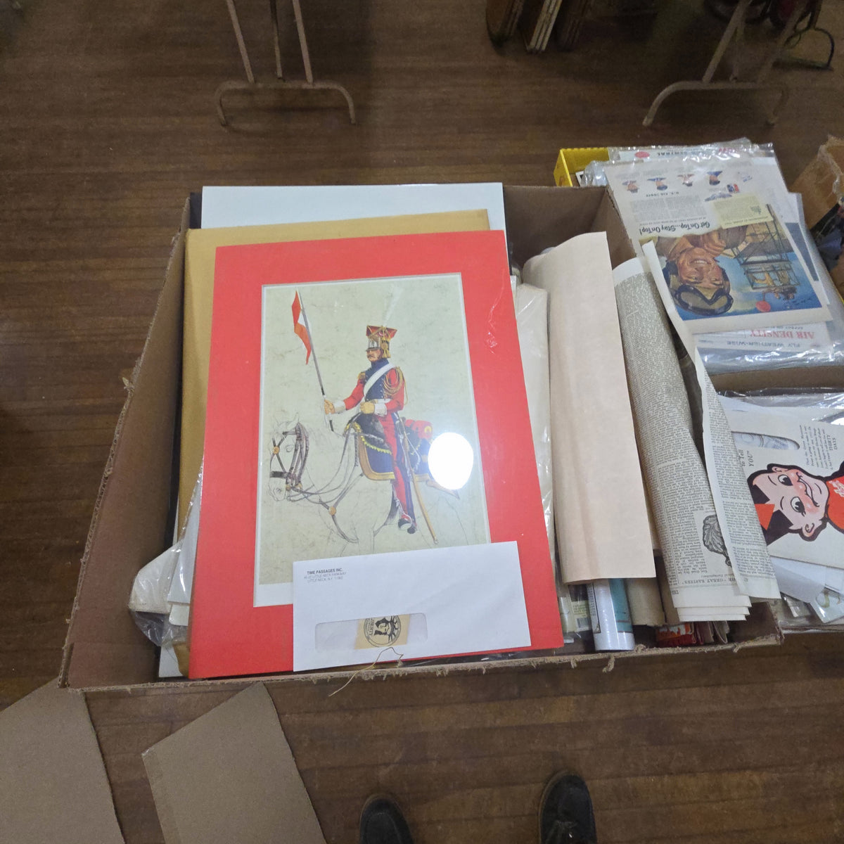 large box lot of mixed ephemera including prints and more