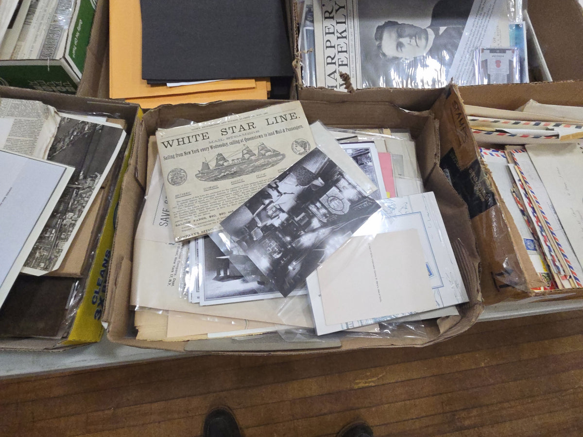 box lot of ephemera including White Star Line ephemera and more