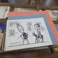 Lot 128 - Box Lot of Ephemera Including Many Hand-Drawn and Printed Illustrations, Including Comic Strips and Other Satirical Images