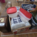 Lot 142 - Box Lot with Miscellaneous Tupperware and Bins